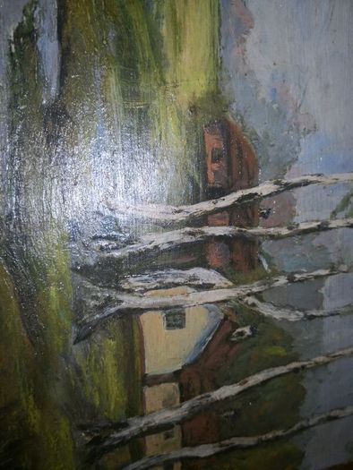 2 sided antique oil painting