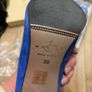 Marian suede blue shoe with buckle Image 3