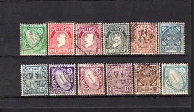 1922-23 Ireland First Definitive Series Low  Values (1/2d to 1s) Definitive Stamps Used
