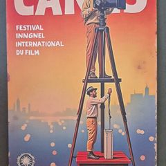 Vintage Style  Metal Sign. Canes film festival advertisement.