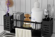 Brand New Sink Organizer, Stainless Steel Kitchen Organizer with Self-Draining Drain Tray,