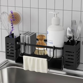 Brand New Sink Organizer, Stainless Steel Kitchen Organizer with Self-Draining Drain Tray,