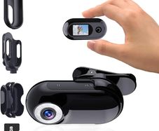 Mini Body Camera 1080P with 32GB Card Helmet Camera Body Cameras with Audio and Video Recording Multi-Function Accessory Body Cam Black