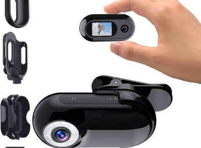 Mini Body Camera 1080P with 32GB Card Helmet Camera Body Cameras with Audio and Video Recording Multi-Function Accessory Body Cam Black