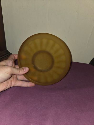 Art Deco Frosted Amber Glass Bowl