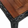5 Piece Outdoor Dining Set Poly Rattan and Acacia Wood Black Image 4