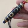 Vintage 5 Eyes Agate Bead Amulet pendant Necklace Image 8