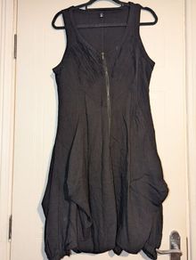 Stunning zip front black midi dress from Fran Style