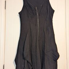 Stunning zip front black midi dress from Fran Style