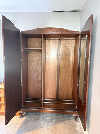 Dark wood wardrobe