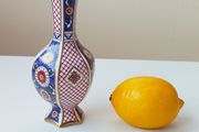 Aynsley "Imperial" fine bone china vase with 22 karat gold accents  height 16cm