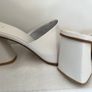 Wide Heel Soft Elegant Leather Sandal Mules Sz 6 / Eu 39. Colour Cream Immaculate. Zara Image 9