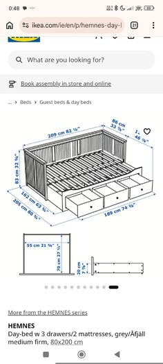 Ikea hemnes day bed 3 drawers