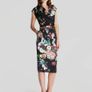 TED BAKER Floral Black Oil Painting Midi Dress Size 0 Image 3