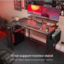 L Shaped Gaming Desk with LED Lights & Power Outlets, 100 x 80cm Small Corner Image 3