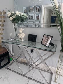 Glass console table