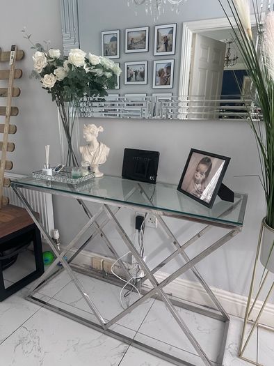 Glass console table