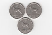 Ireland,3 x saorstat eireann , 6D, Coins (No: 353)