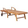 Sun Lounger Solid Teak Wood Image 6