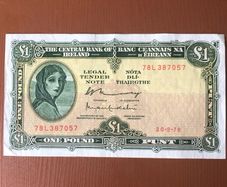 Irish one pound Lavery note