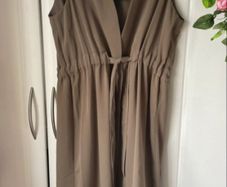 waistcoat Bnwt size 12 khaki long waistcoat with drawstring tie primark