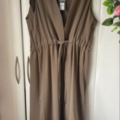 waistcoat Bnwt size 12 khaki long waistcoat with drawstring tie primark