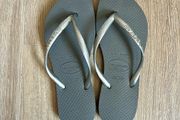 Silver slim Havaianas uk1-2