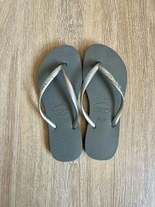 Silver slim Havaianas uk1-2