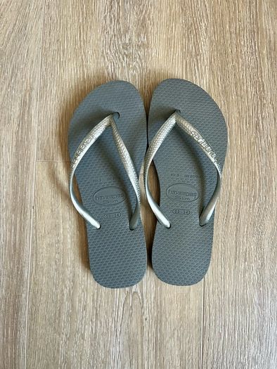 Silver slim Havaianas uk1-2