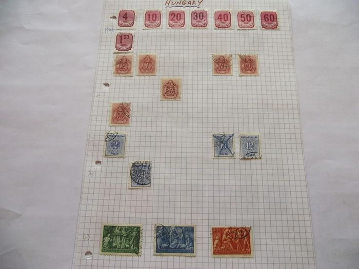 Big Collection Of Stamps From Hungary, On Pages, Hinged.