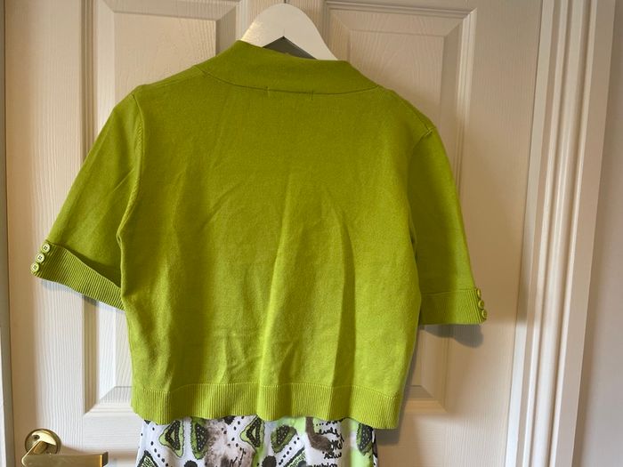 Lime Green and White Dress (Size 10-12)