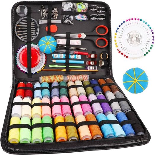 NEW SALE | 184 Pcs Premium Large Sewing Supplies with PU Case,38 XL Thread Spools,Scissors,Thimble,Threader,Needle,Suitable for Traveller,Adults,Kids,Beginner,Emergency,DIY and Home Button Repair Kit