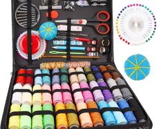 NEW SALE | 184 Pcs Premium Large Sewing Supplies with PU Case,38 XL Thread Spools,Scissors,Thimble,Threader,Needle,Suitable for Traveller,Adults,Kids,Beginner,Emergency,DIY and Home Button Repair Kit