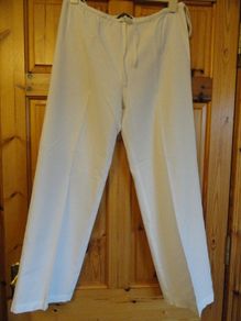 White Linen Trousers Size 10/12