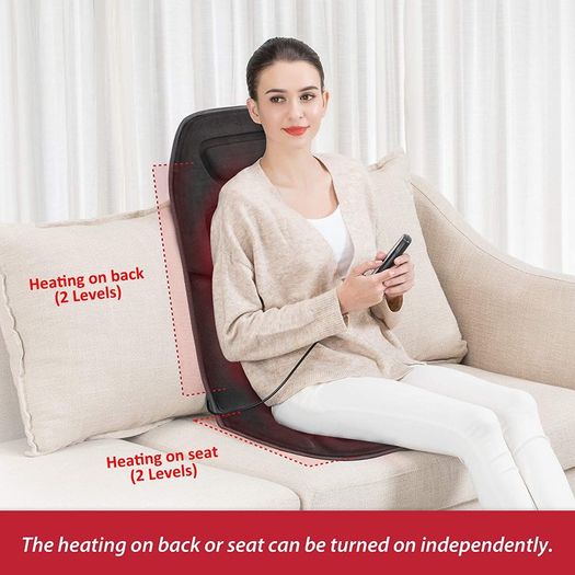 Back Massager for Pain- Massage Chair with 10 Vibration Motors,Chair Massager, Massage Chair Pad for Back, Gifts for Women,Men,Dad,Mom, Him