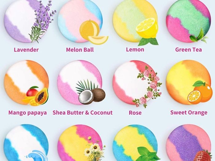 12-Pieces Handmade Fizzy Bubble Bath Bombs, Vegan & Cruelty Free, Perfect for Bubble and Spa Bath, Birthday Mothers Day Gifts Idea for Her/Him, Wife, Girlfriend (FREE POSTAGE)