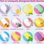 12-Pieces Handmade Fizzy Bubble Bath Bombs, Vegan & Cruelty Free, Perfect for Bubble and Spa Bath, Birthday Mothers Day Gifts Idea for Her/Him, Wife, Girlfriend (FREE POSTAGE) Image 2