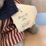 collectible tradtional style glass eyed Teddy bear dressed in usa stars and stripes Image 3