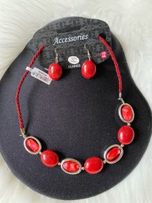 Brand New Jewellery Set | Red Necklace & Earrings