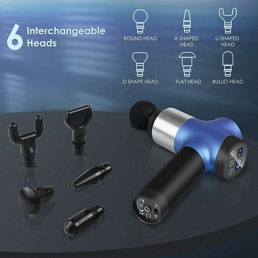 LCD Electric Massage Gun with 6 heads.