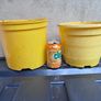 2 yellow plastic flower pots Image 3