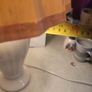 VINTAGE  CERAMIC table LAMP with shade in working order. Image 9