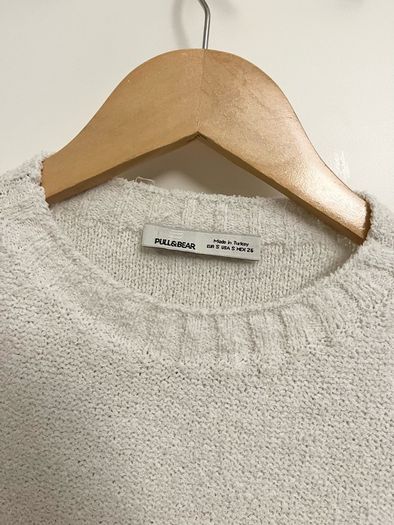 Pullandbear knitted top with ruffle sleeves