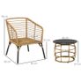 3-Piece Bistro Set, weather-resistant, 1 coffee table, 2 chairs, 62 cm x 65 cm x 78 cm, Sand+Dark Gray Image 2