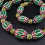 Vintage Venetian Style Chevron & Trade Glass beads Necklace Image 7