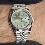Seiko MOD Datejust Sunburst Diamond Dial Green Image 4