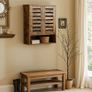 Rustic Wall-Mounted Bathroom Cabinet  Vintage Wooden Storage Cabinet with Adjustable Shelf & Open Storage Image 4