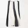 Topshop Premium genuine leather skirt in monochrome black and white. Image 2