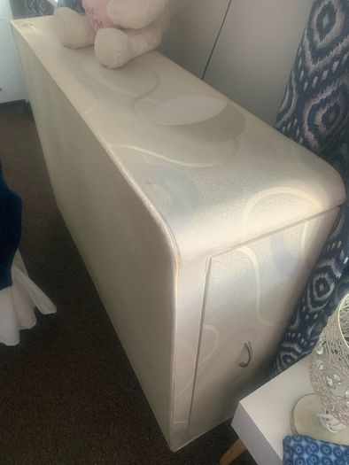 Double bed and headboard