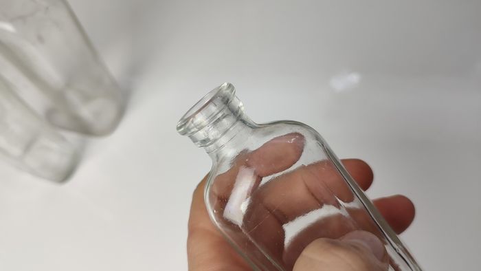 330 - Set of 3 Vintage Clear Glass Collectible Decorative Bottles